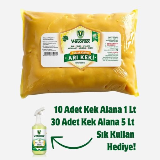 Vetorax Lüx Arı Keki 1000gr (Fiyat Farkı İçeriğinde Gerçek Bal, Bahar poleni ve Probiyotikten Kaynaklıdır)